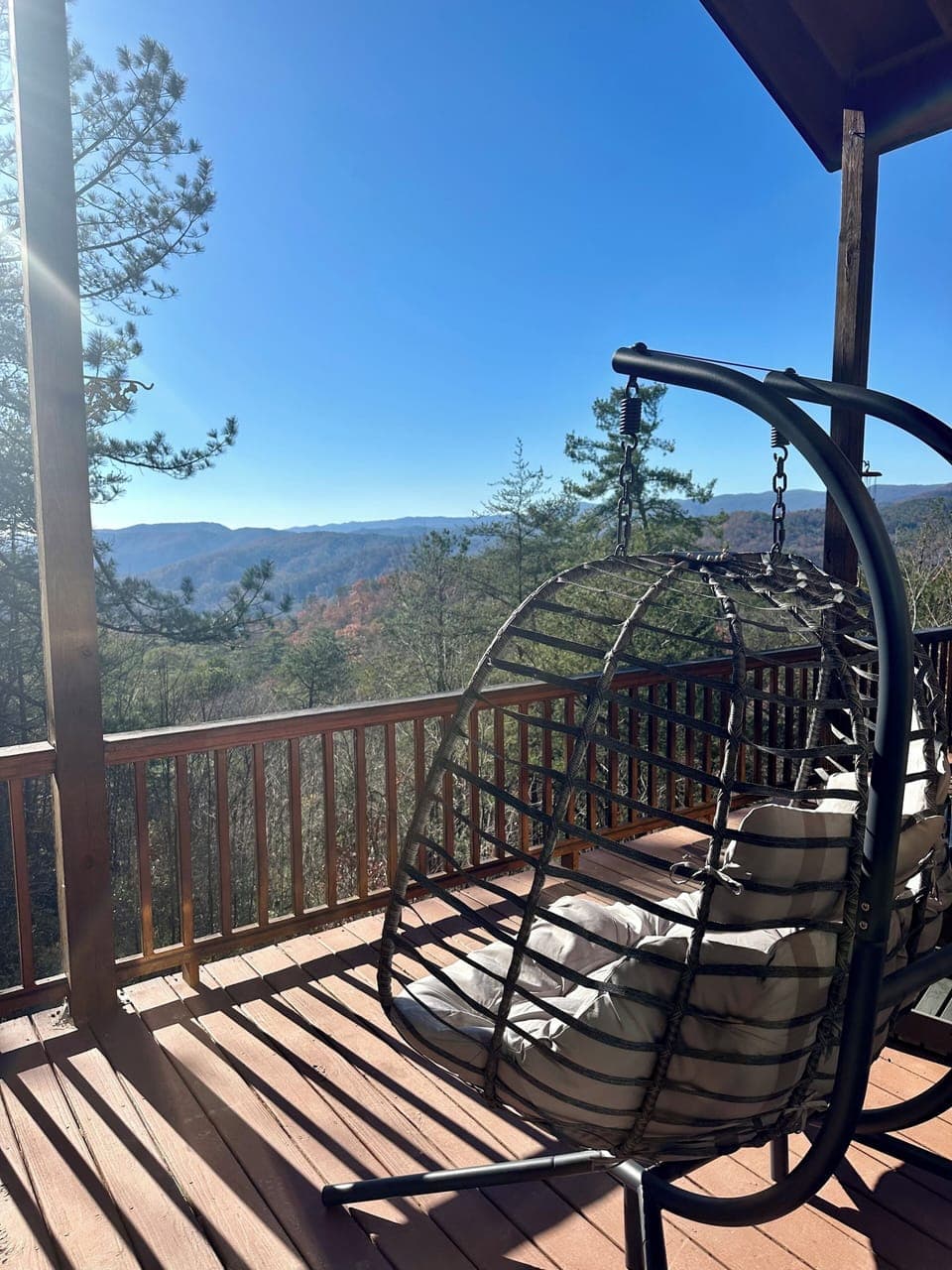 Relax in the gently swaying hammock chair perched on the wraparound porch.