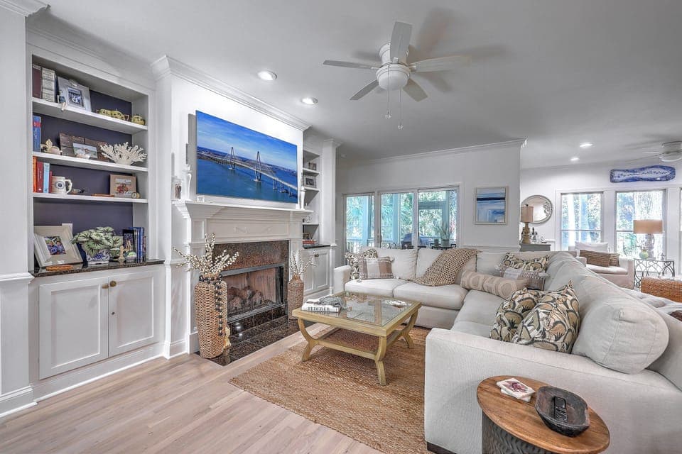 Welcome to the Spacious Living Room, your comfortable gathering place.