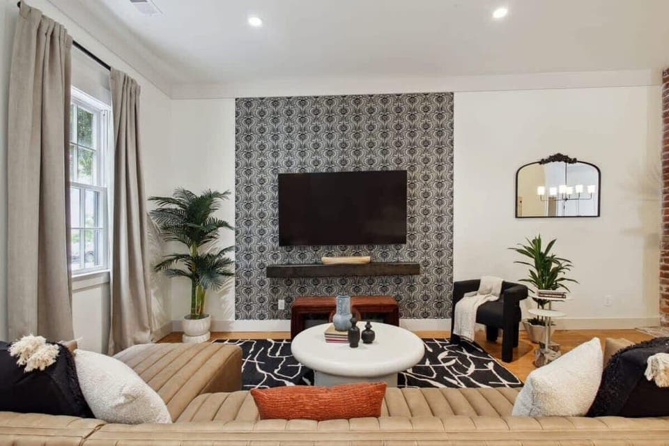 Unit A | Living Room | Comfortable Seating + TV | First Floor