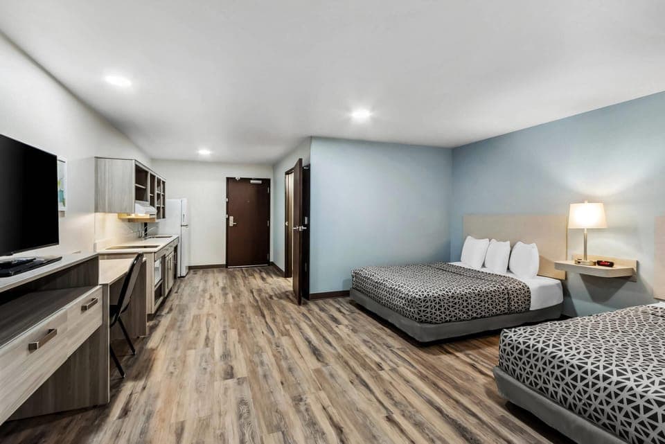 Suite, 2 Queen Beds, Accessible, Non Smoking | Desk, laptop workspace, blackout drapes, free WiFi
