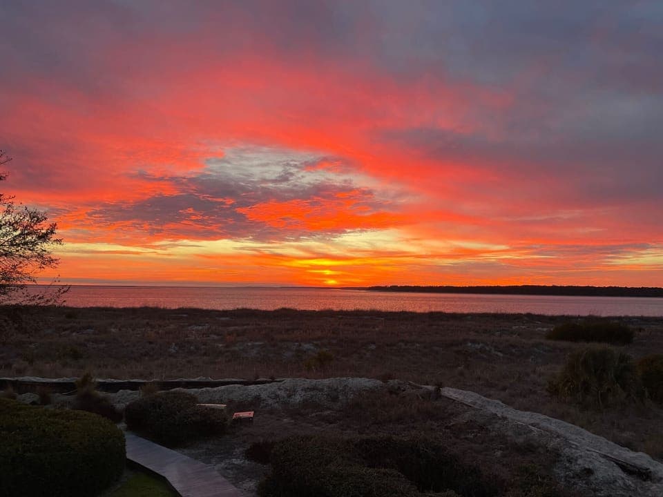One of many fabulous sunsets seen from the outside deck.