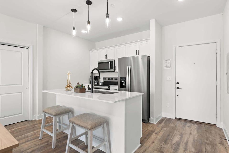 Kitchen with countertop seating