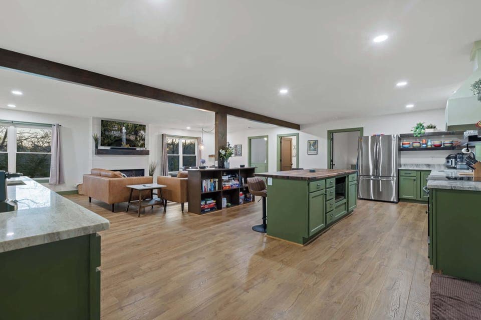 Walk inside to the stunning open floor plan. 