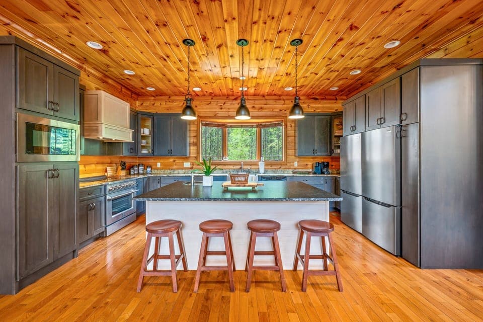 The newly remodeled kitchen - the heart of the cabin