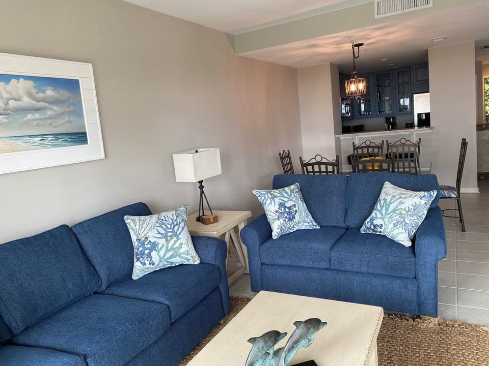 Villa, Multiple Beds, Kitchen, Garden View (1828 Beachside Tennis) | Living area | 42-inch flat-screen TV with digital channels