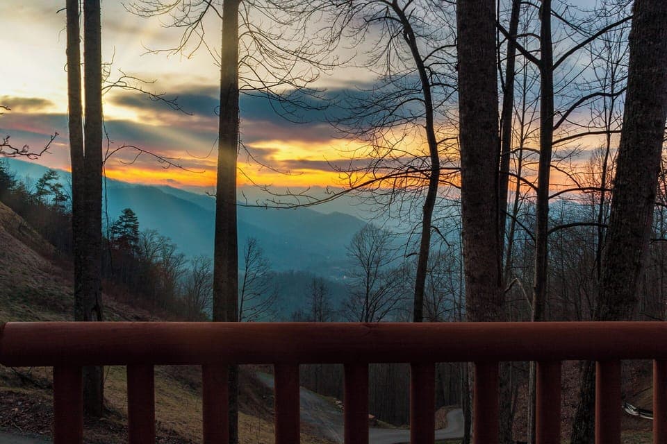 sunset view at winter