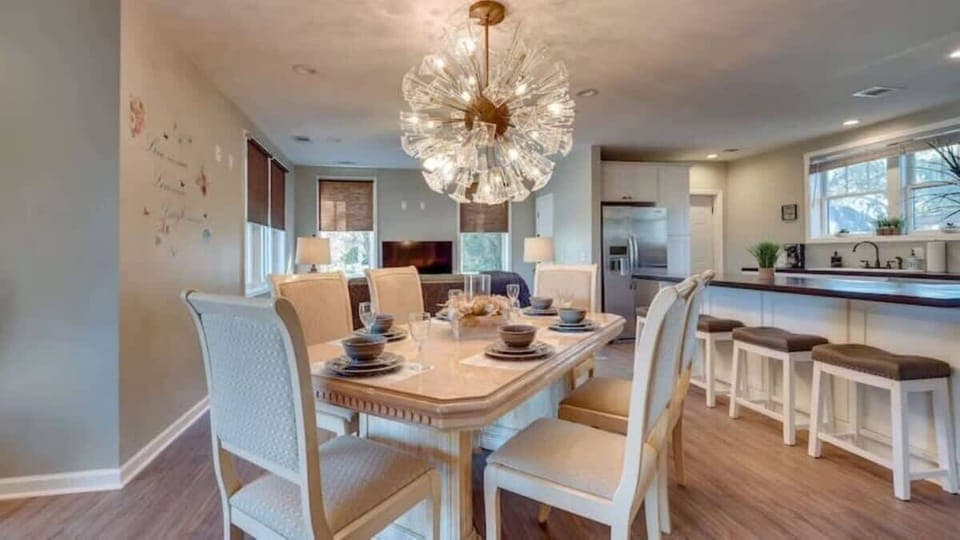 Elegant dining space with plenty of room for everyone to enjoy meals together.
