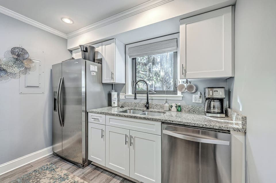 New appliances make cooking a breeze in this updated space.
