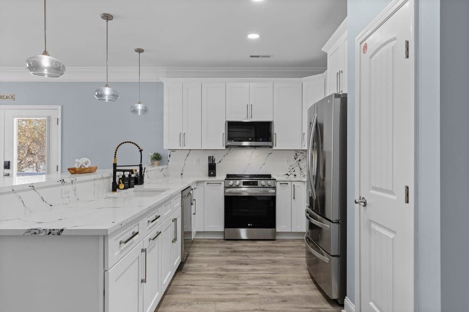 The kitchen is fully stocked with everything you will need.