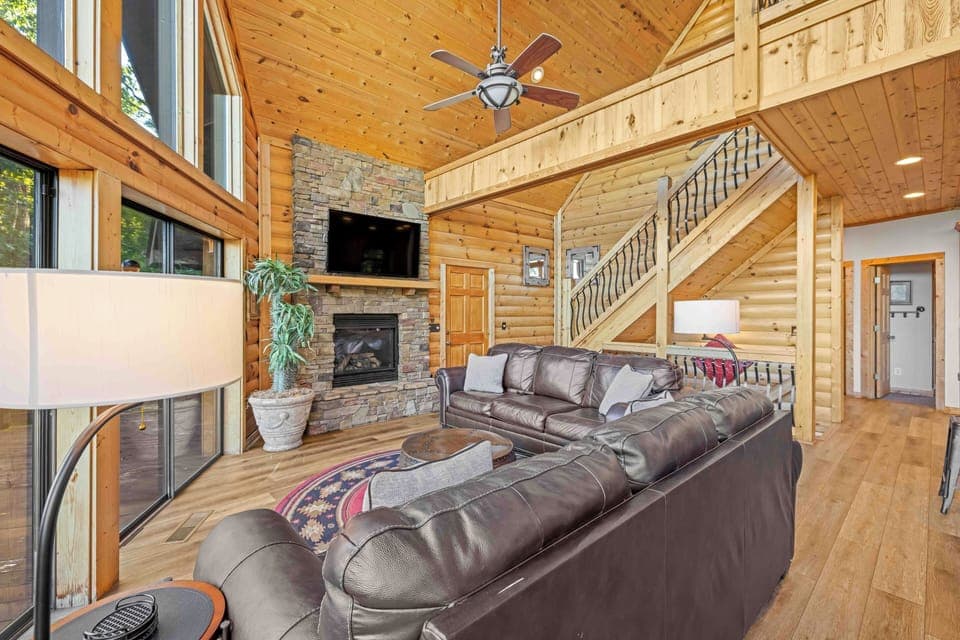 Cozy Leather Sofa and Love Seat