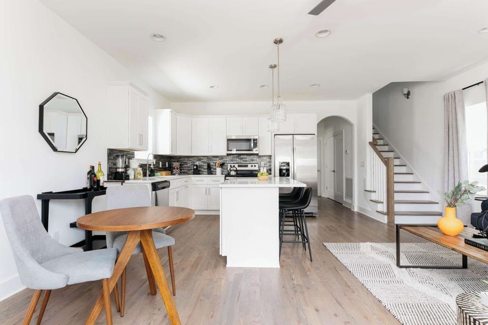 Open-concept living room & kitchen