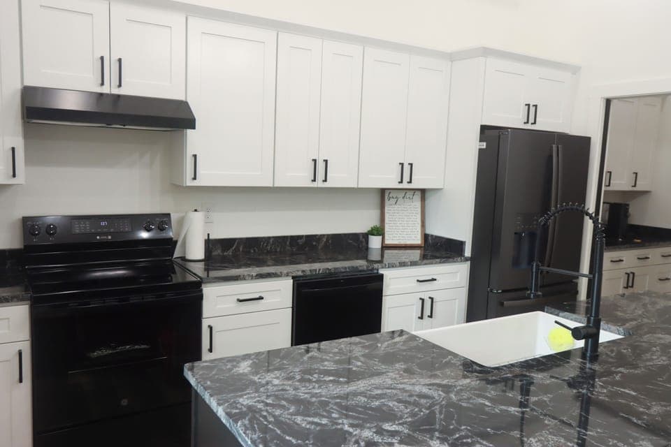 Kitchen Island and stove