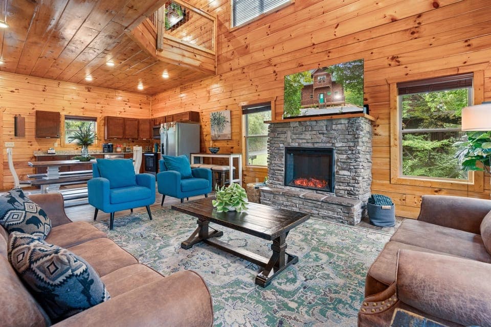 Bright and welcoming open floor plan with living and dining combined.