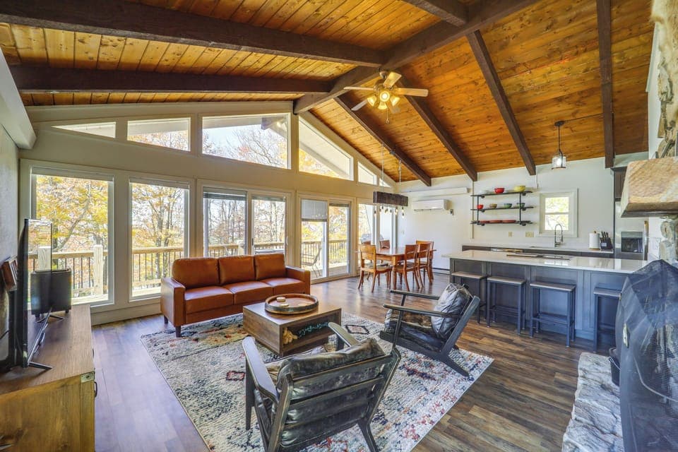 Living Room | Fireplace | Free WiFi | Central Heat & A/C | Main Level
