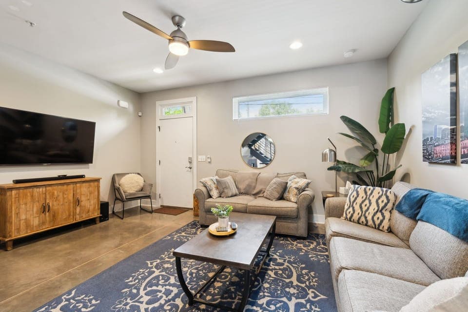 Living Room: Stretch out, settle in—this spacious living room was made for relaxing