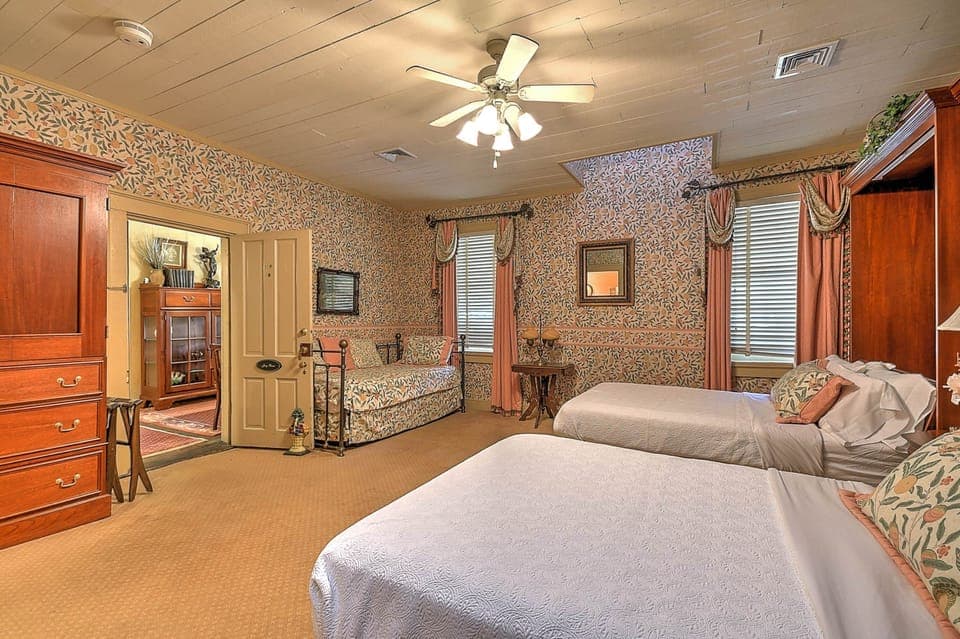 The Jury Room double beds and armoire