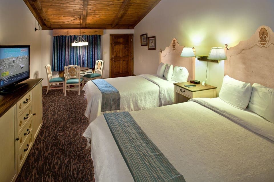 Basic Room, 2 Queen Beds (No pets, Not Riverfront, Stairs Access Only)* -No View-No ground floor* | Iron/ironing board, free WiFi, bed sheets