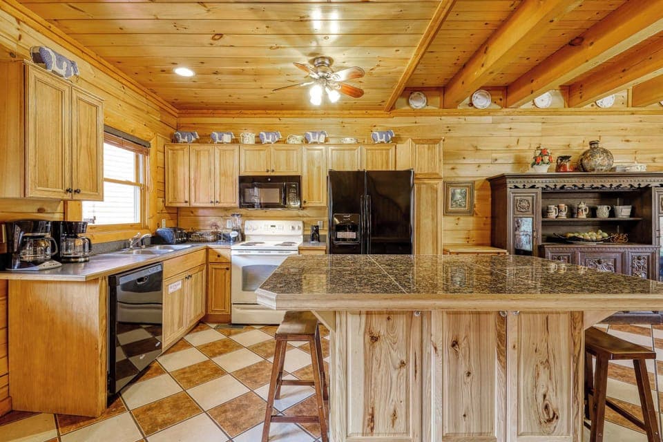 Whip up delicious meals in a spacious, well-equipped kitchen with rustic charm!