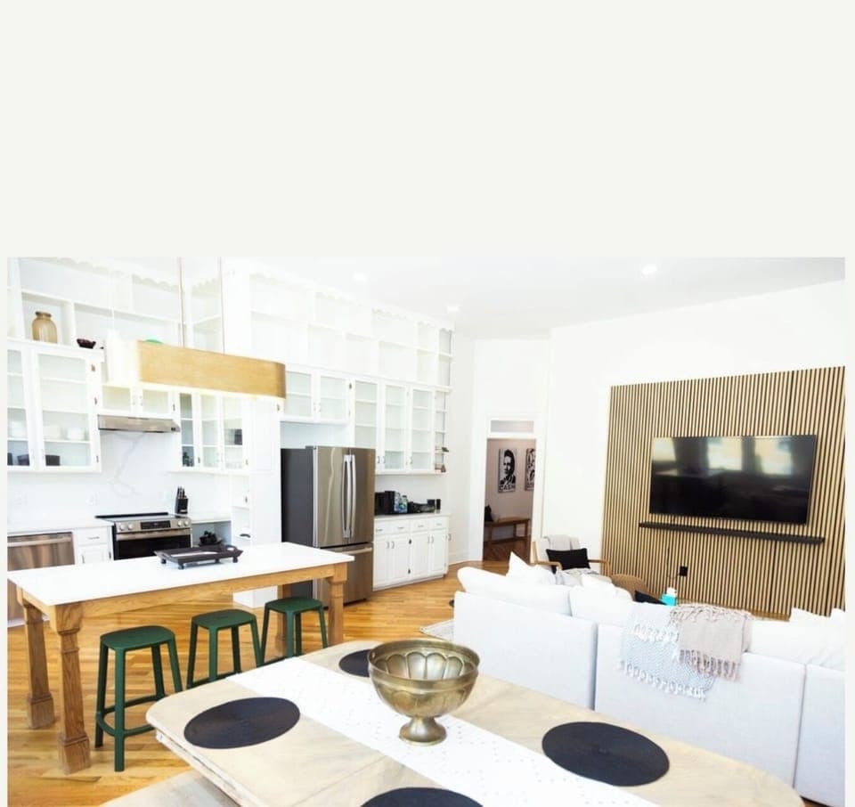 Great Room view of island and tv area
