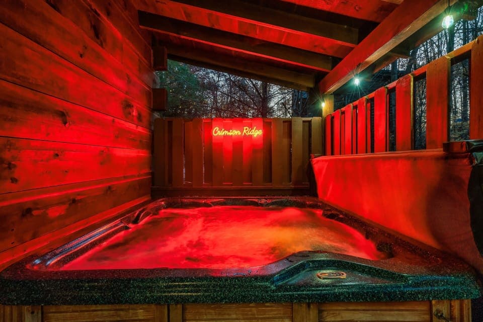 Hot tub for relaxing after a day of exploring the area