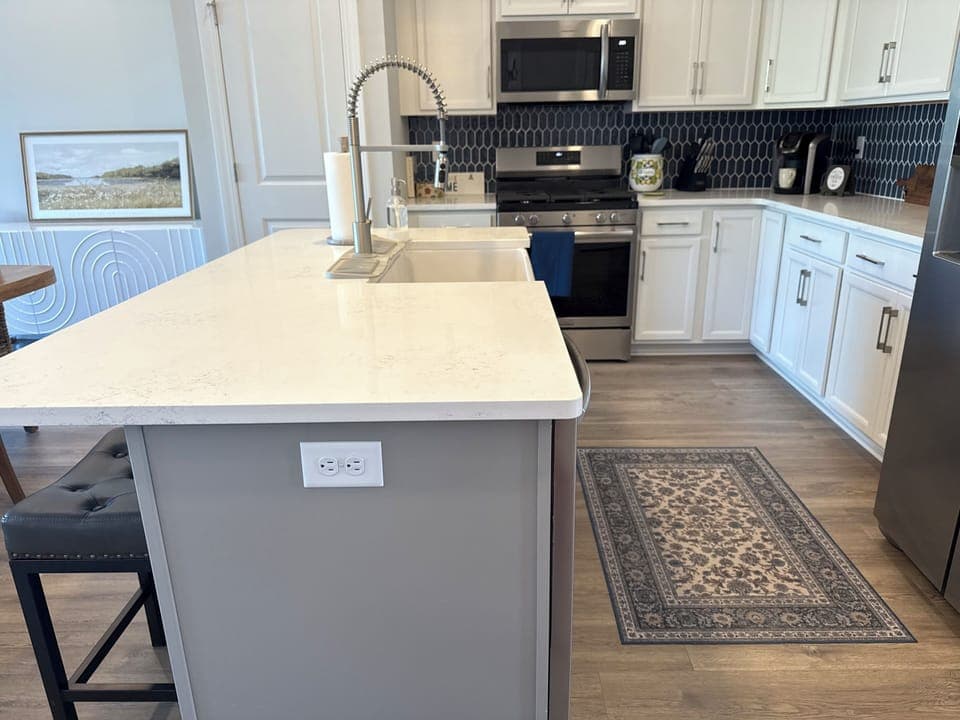 Kitchen with bar seating