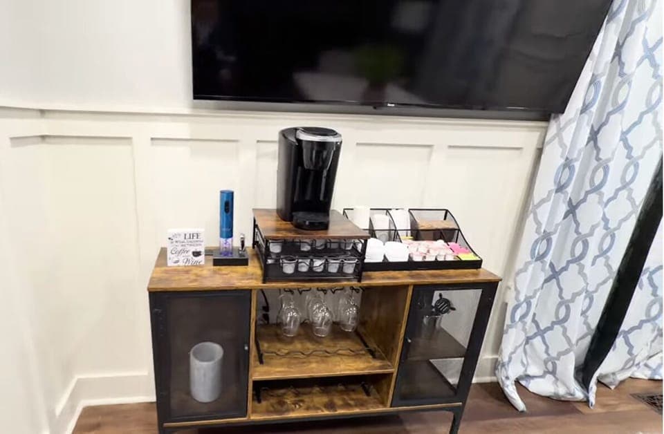 Morning vibes made easy with this charming coffee corner.