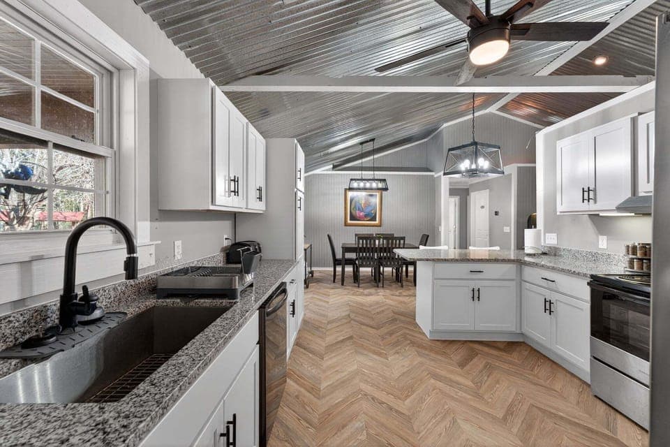 Indoors, Kitchen, Sink, Appliance, Ceiling Fan