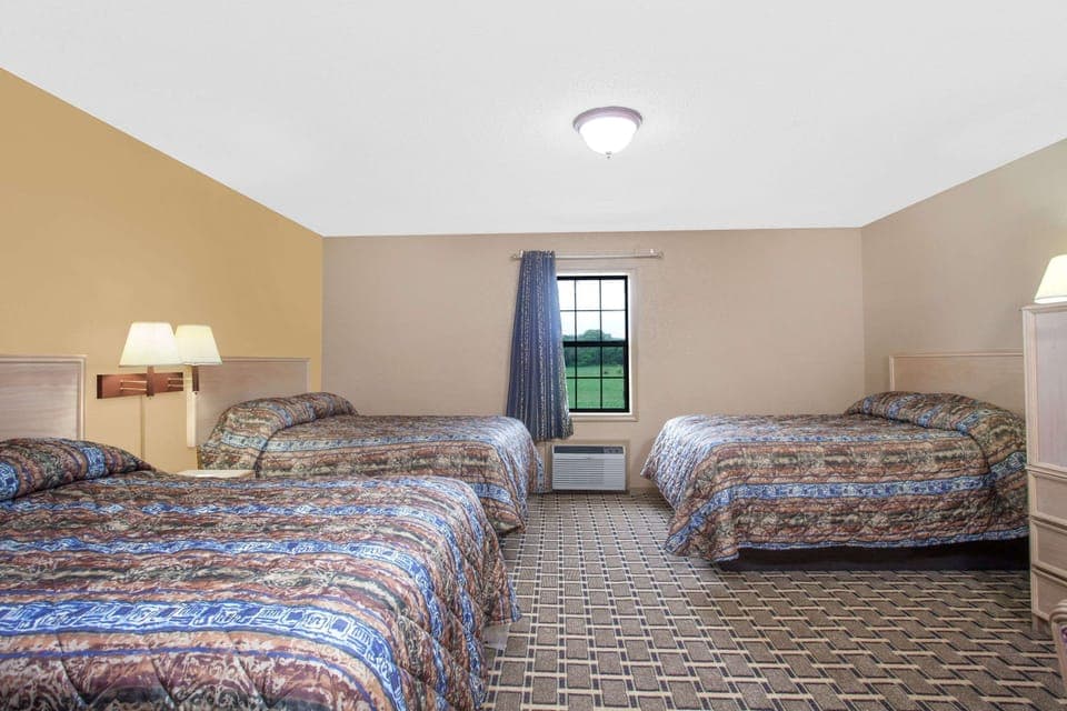 Room (3 Double Beds) | Desk, blackout drapes, iron/ironing board, free WiFi