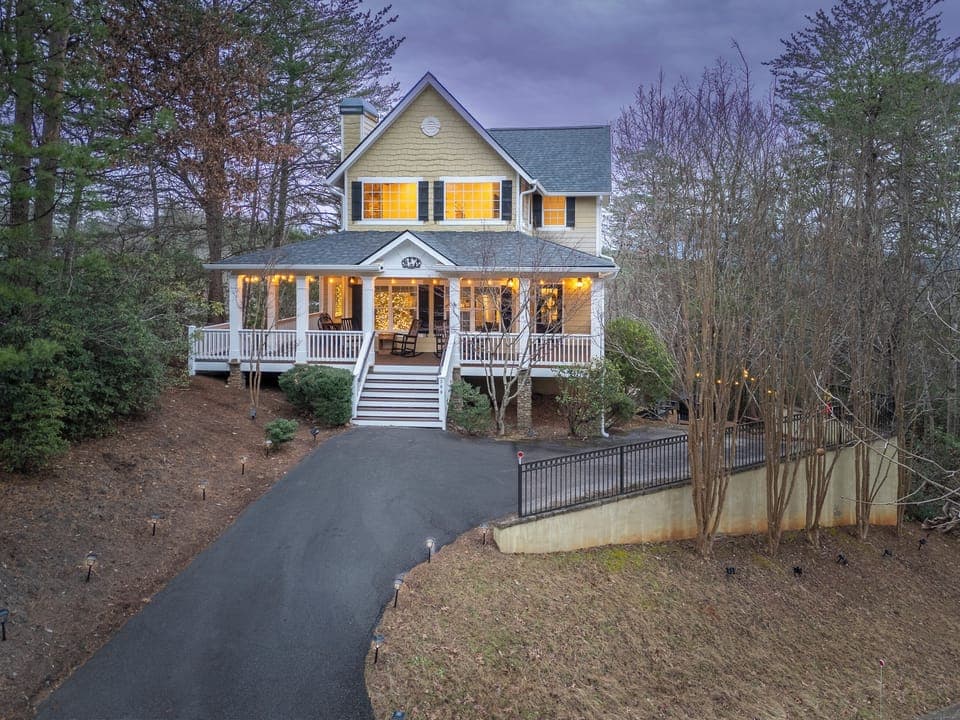 Front of home and parking areas