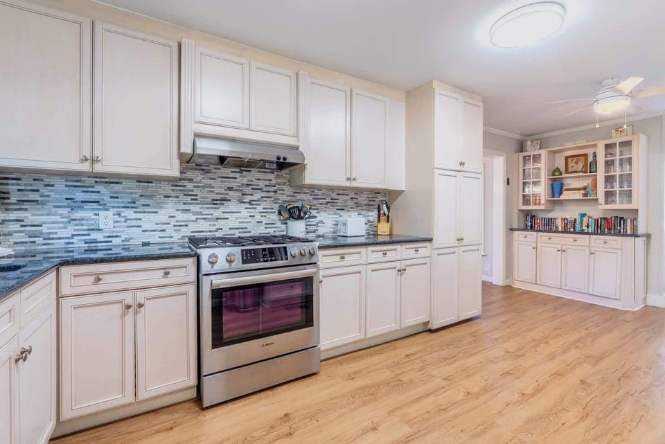 Modern kitchen with updated appliances. Comfortable space for all your cooking needs.