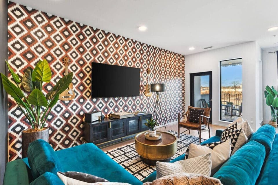 Bright and Spacious living with a sofa bed. HD TV with all the apps you could want.
