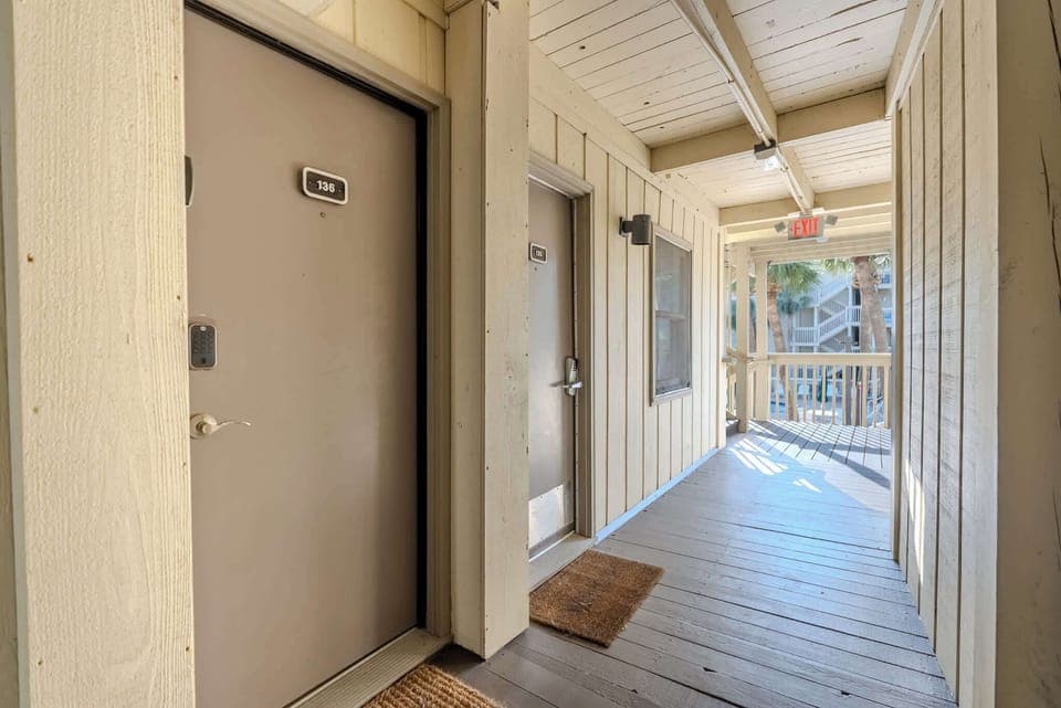 The front door of the unit, located just steps away from the resort pool!