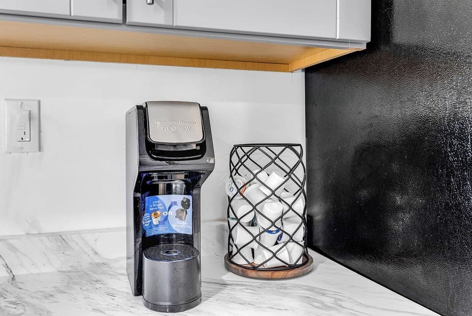 keurig with cups. Also have a drip coffee maker 