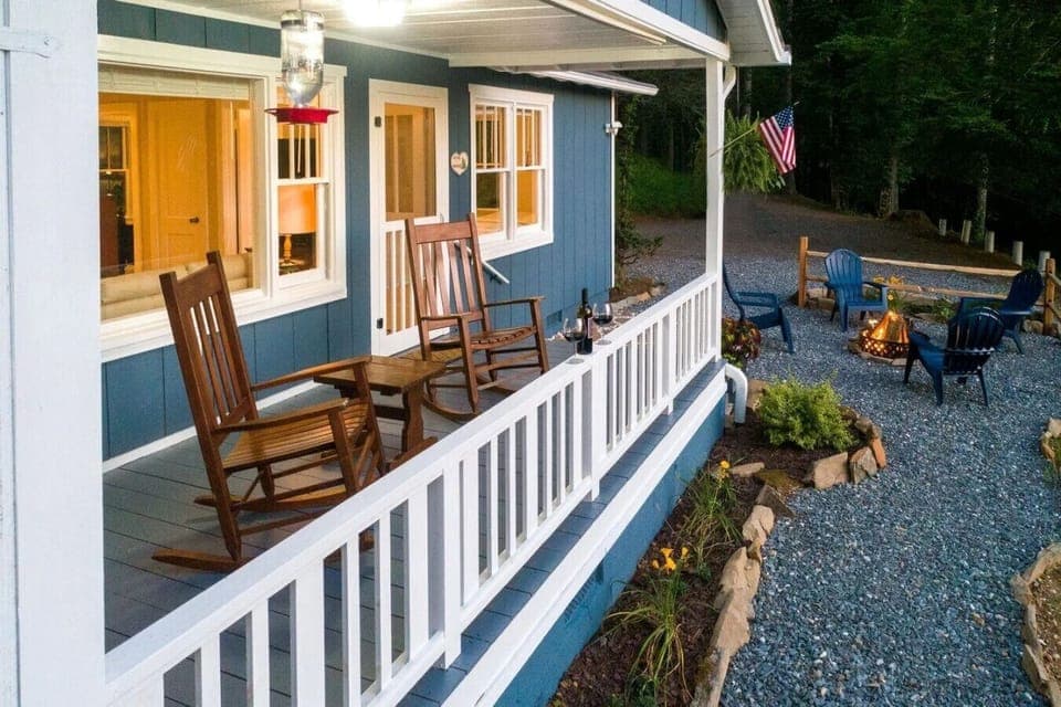 front porch with rockers