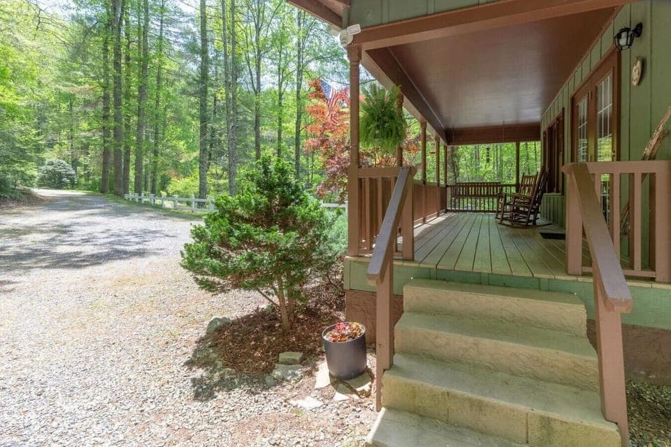 Front driveway and porch
