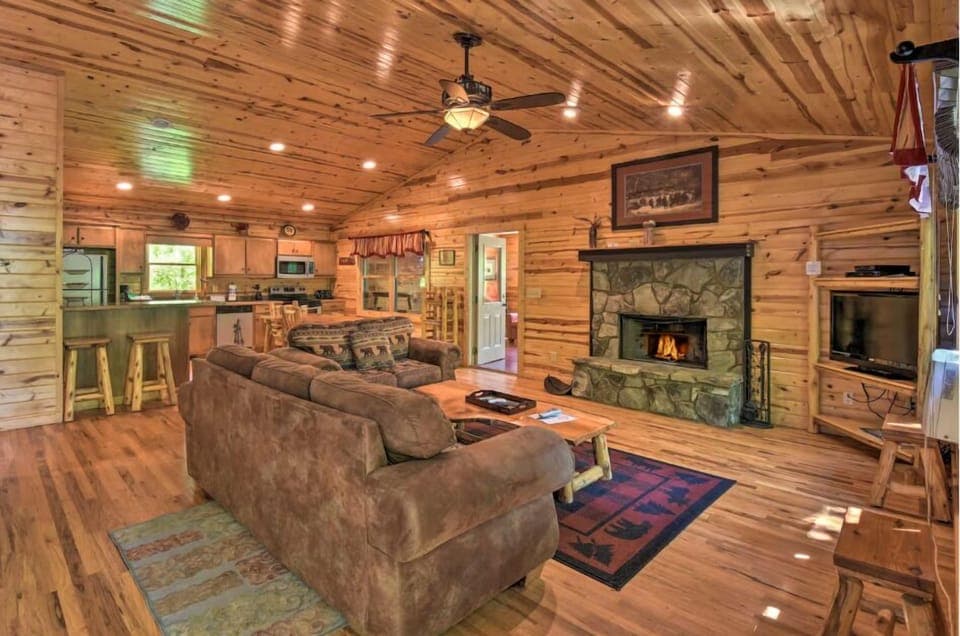 Cozy up in front of the Wood Burning Fireplace