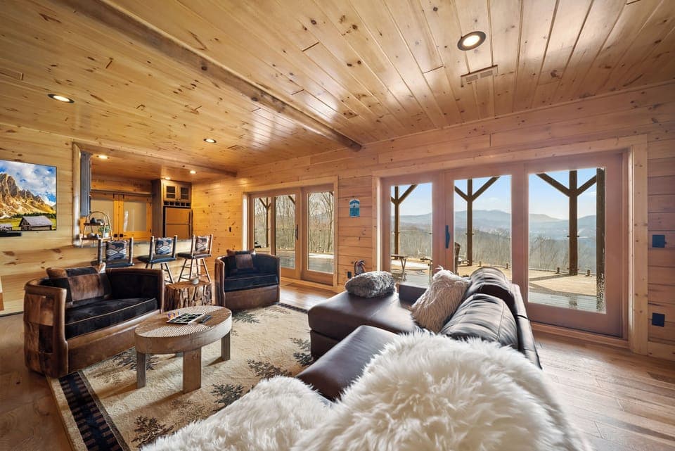 Lower Level Den Has Views, Expansive Deck ,and a Second Full Kitchen