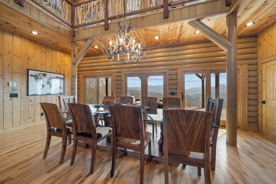 Dining Table Seats 10 with Bar Seating for 8
