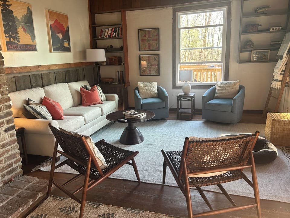 Larger cabin living room