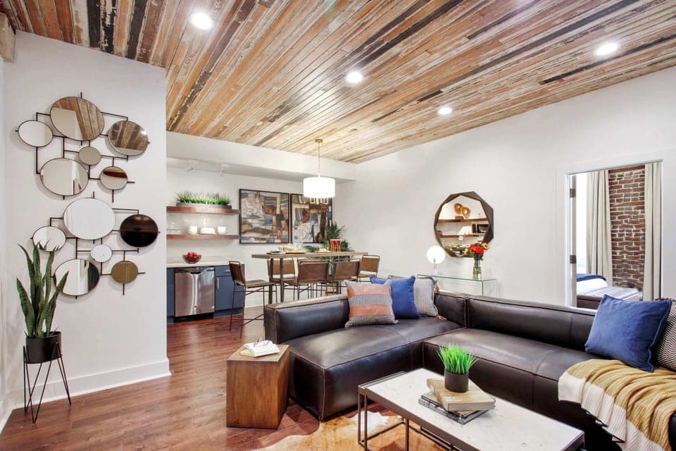 Living Room A | Comfortable Seating Area with TV | Second Floor Unit