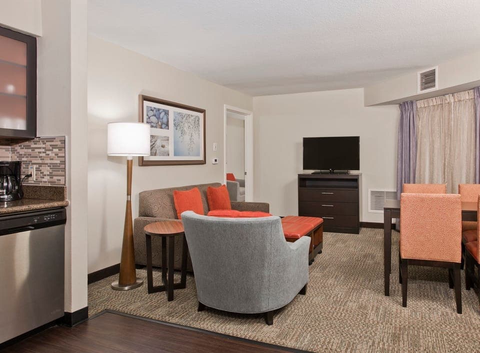 Relax in the spacious living area.