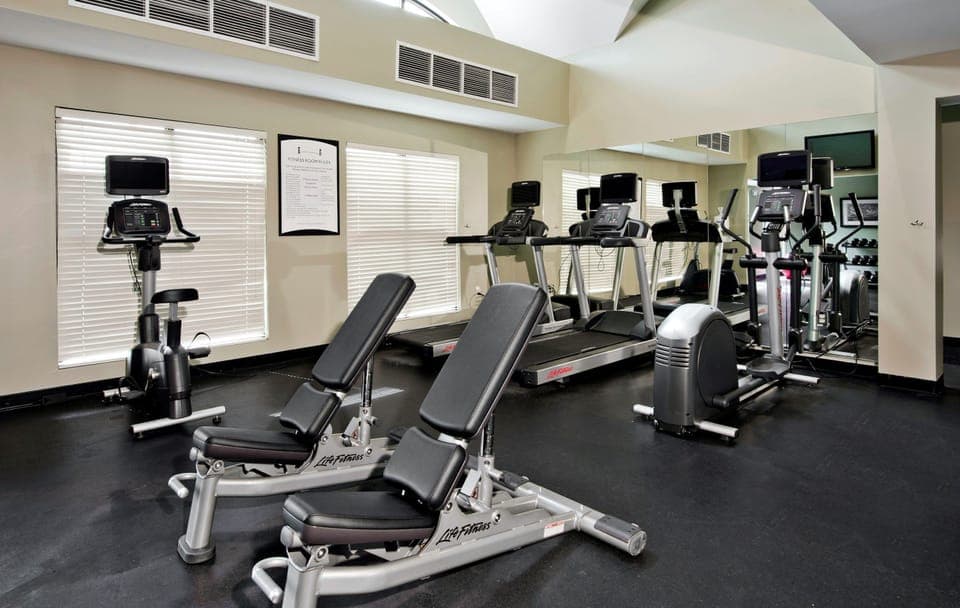 Fully equipped on-site gym available 24 hours.