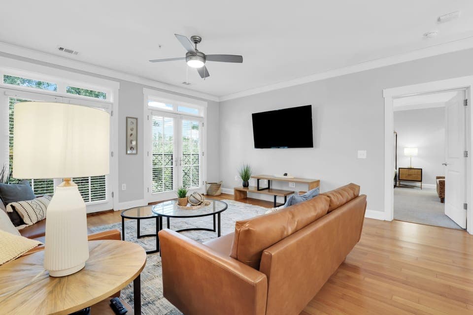 Bright and airy living space.