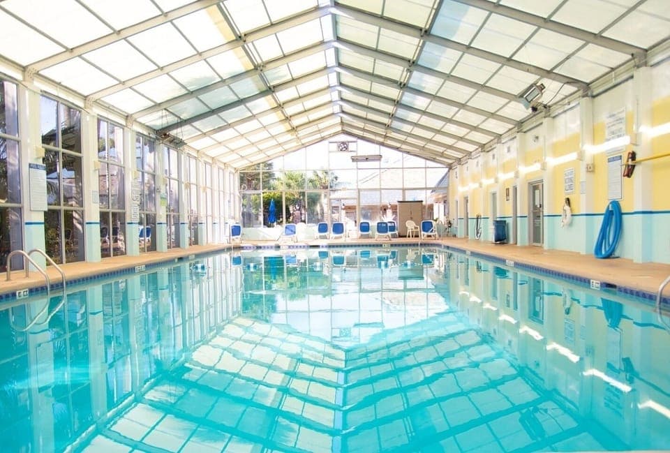 Sunlit indoor pool