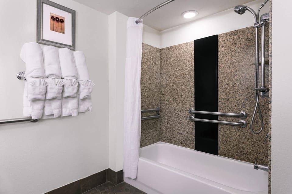 Free toiletries, hair dryer, towels
