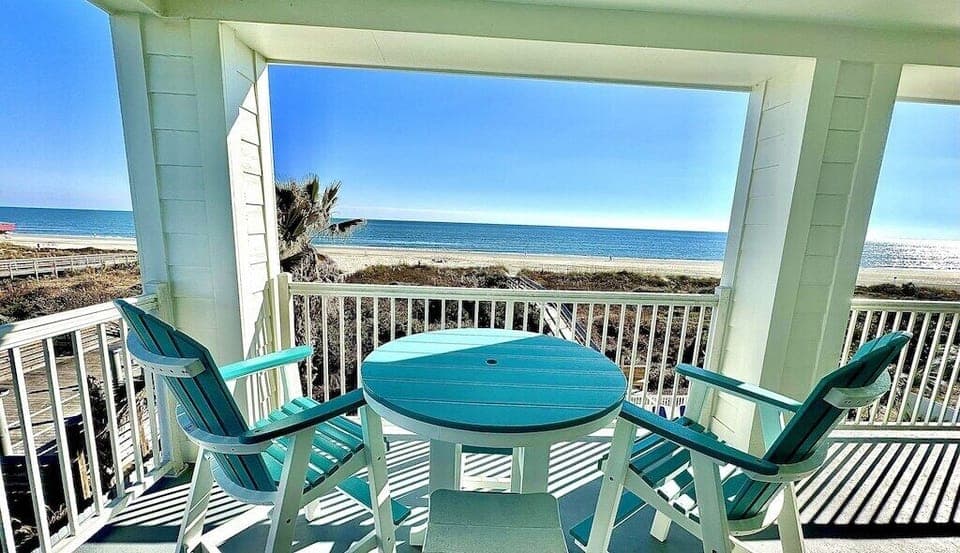 An oceanfront patio for morning coffee Oceanview, 201 Isle of Palms, SC | IOP Escapes
