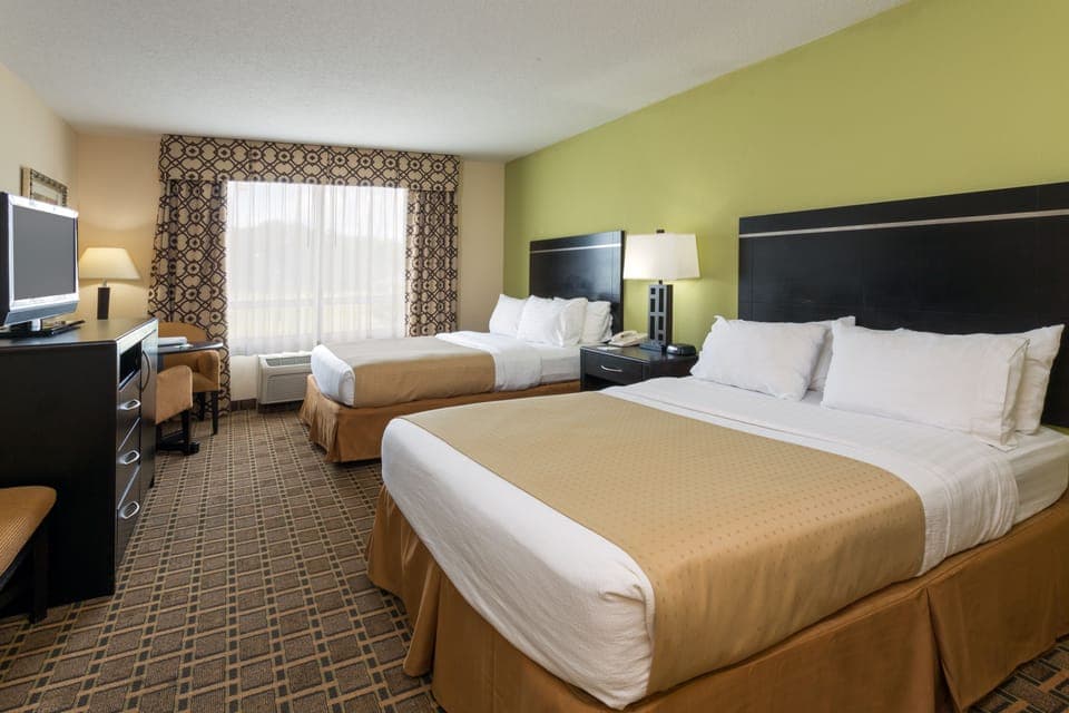 Standard Room, 2 Queen Beds | In-room safe, desk, iron/ironing board, free cribs/infant beds
