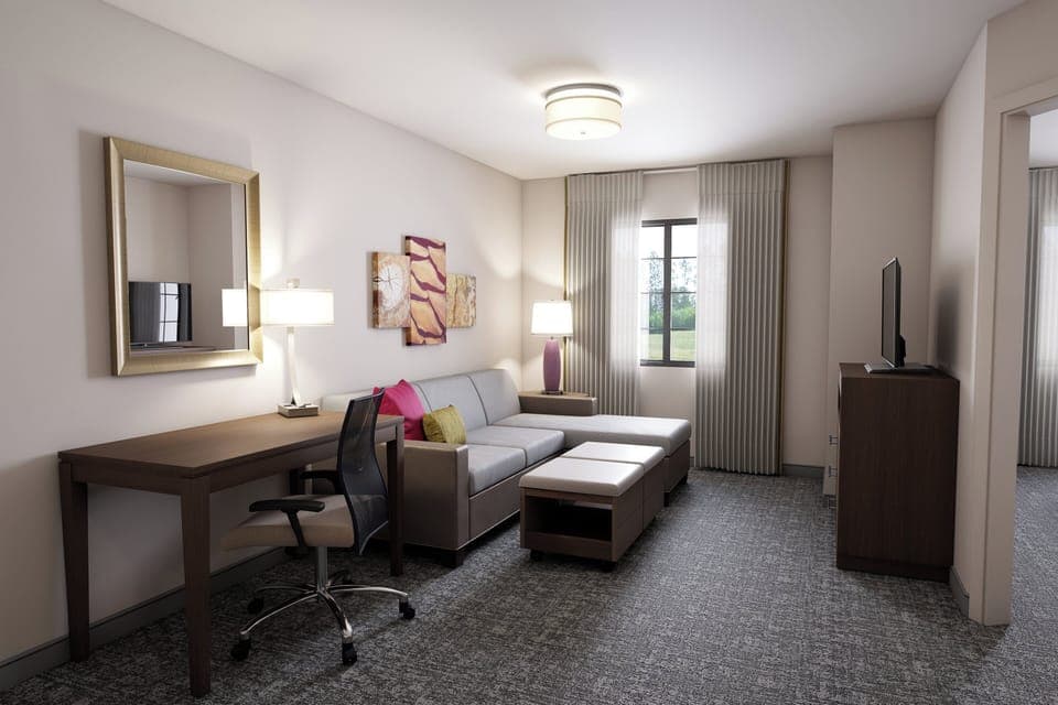 Desk, blackout drapes, iron/ironing board, free WiFi
