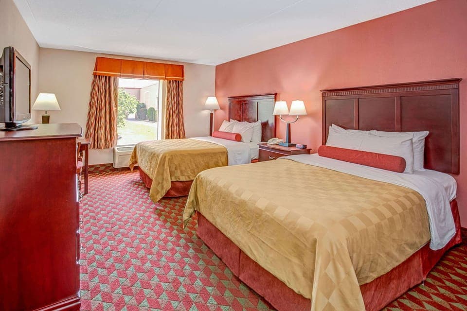 Room, 2 Queen Beds, Accessible, Non Smoking | Iron/ironing board, free cribs/infant beds, rollaway beds, bed sheets