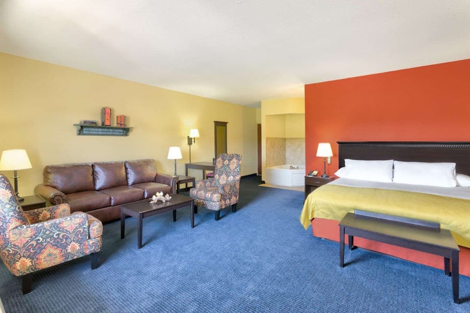 Blackout drapes, soundproofing, iron/ironing board, rollaway beds